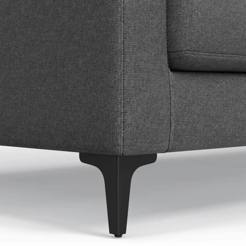 Ava MCM Performance Fabric Loveseat 76" – Modern Eco-Friendly Sofa (2 Colors) close-up of the leg and fabric detail.
