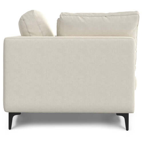 Ava MCM Performance Fabric Loveseat 76" – Modern Eco-Friendly Sofa (2 Colors) viewed from the back.