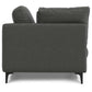 Ava MCM Performance Fabric Loveseat 76" – Modern Eco-Friendly Sofa (2 Colors) viewed from the back.
