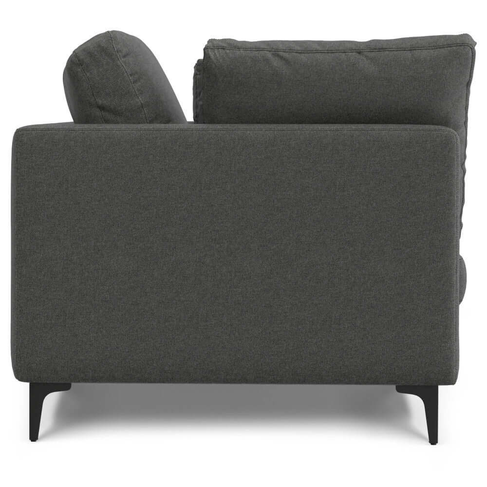 Ava MCM Performance Fabric Loveseat 76" – Modern Eco-Friendly Sofa (2 Colors) viewed from the back.