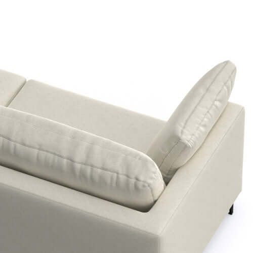 Ava MCM Performance Fabric Loveseat 76" – Modern Eco-Friendly Sofa (2 Colors) with plush beige cushions.