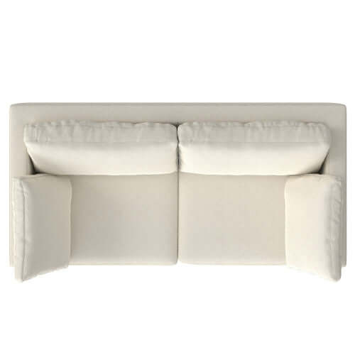Ava MCM Performance Fabric Loveseat 76" – Modern Eco-Friendly Sofa (2 Colors) from the top view, showcasing its design.