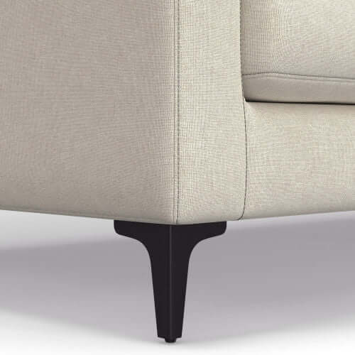 Ava MCM Performance Fabric Loveseat 76" – Modern Eco-Friendly Sofa (2 Colors) corner detail and leg design.