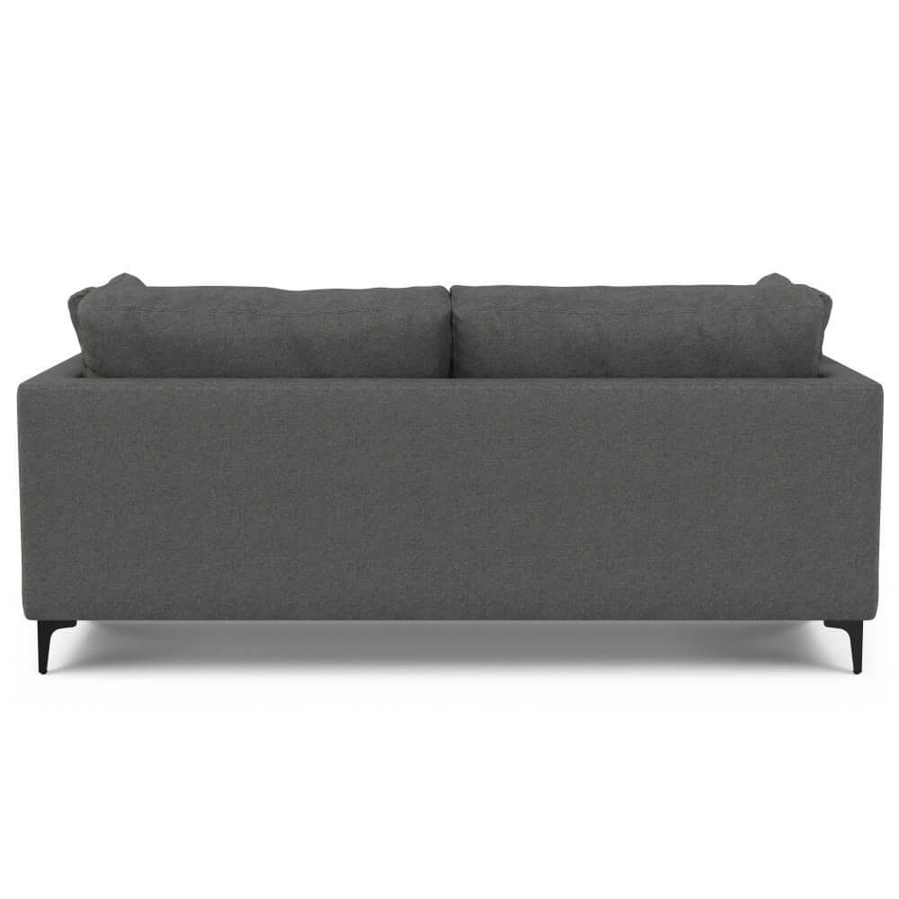 Ava MCM Performance Fabric Loveseat 76" – Modern Eco-Friendly Sofa (2 Colors) viewed from back with cushion details.