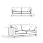 Ava MCM Performance Fabric Loveseat 76" – Modern Eco-Friendly Sofa (2 Colors) design sketches showcasing mid-century style.
