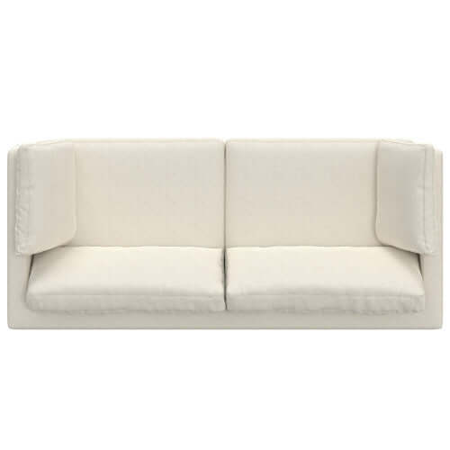 Ava MCM Performance Fabric Sofa 90" – Modern Eco-Friendly 3-Seat Couch (2 Colors) in white upholstery.