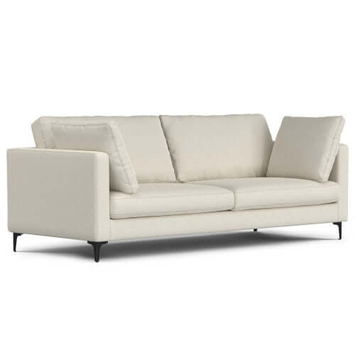 Ava MCM Performance Fabric Sofa 90" – Modern Eco-Friendly 3-Seat Couch (2 Colors) in a light color upholstery.