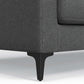 Ava MCM Performance Fabric Sofa 90" – Modern Eco-Friendly 3-Seat Couch (2 Colors) corner detail with dark leg.