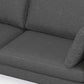 Ava MCM Performance Fabric Sofa 90" – Modern Eco-Friendly 3-Seat Couch (2 Colors) close-up of grey upholstery.
