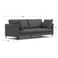 Ava MCM Performance Fabric Sofa 90" – Modern Eco-Friendly 3-Seat Couch (2 Colors) with dimensions 90" x 34" x 38".