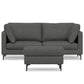 Ava Pebble Grey Performance Fabric Sofa & Ottoman Set – 76" 2-Piece Set – view 14