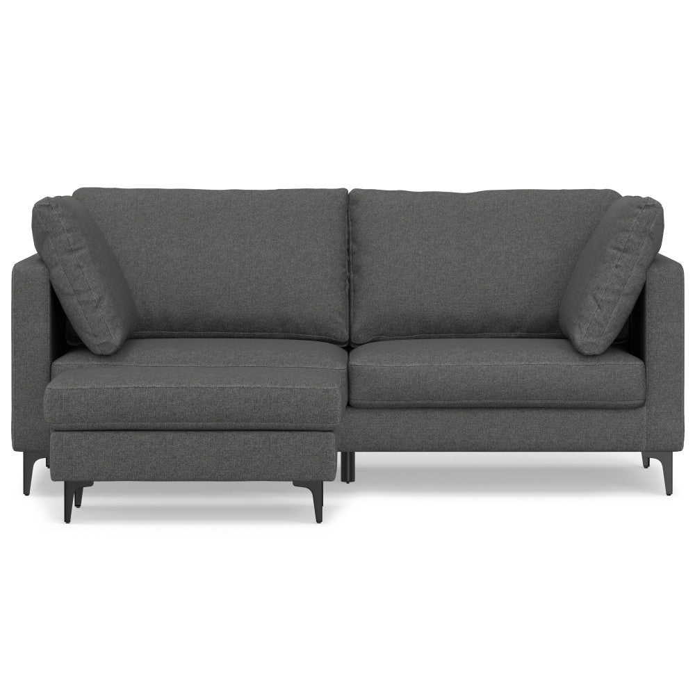 Ava Pebble Grey Performance Fabric Sofa & Ottoman Set – 76" 2-Piece Set – view 5