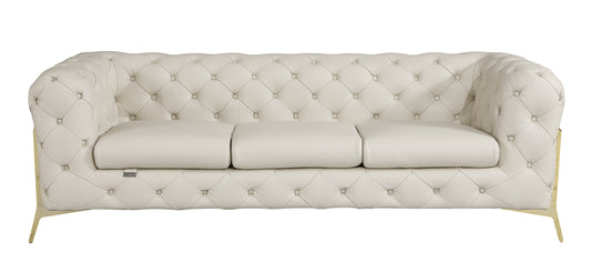 Aveline Beige Leather Sofa – 38"W Sofa – view 2