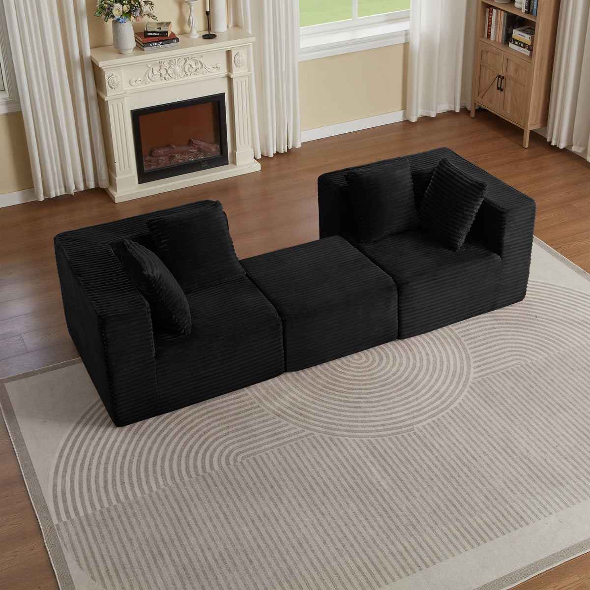 Abernathy 3-Seat Black