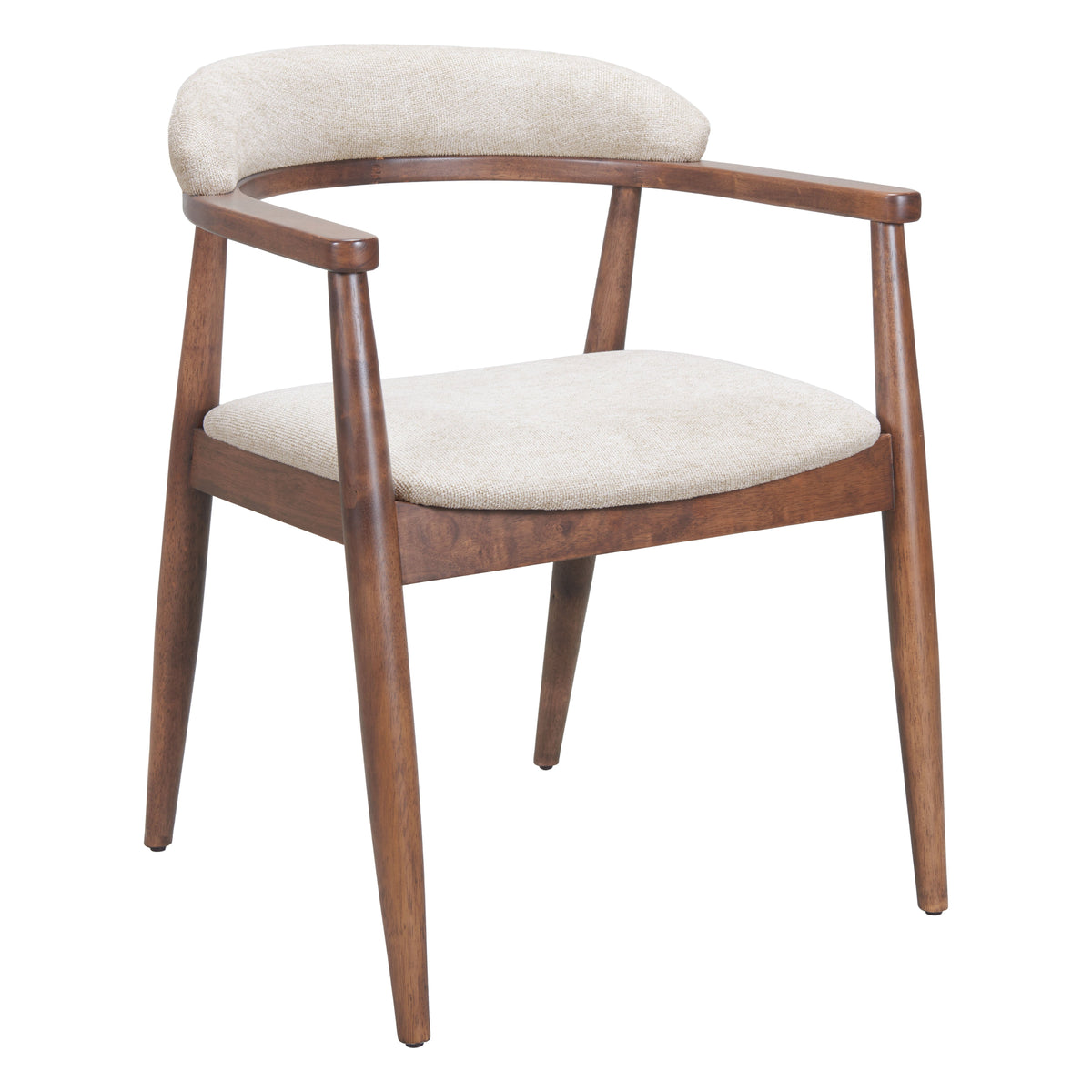 Goka Beige & Walnut Dining Chair