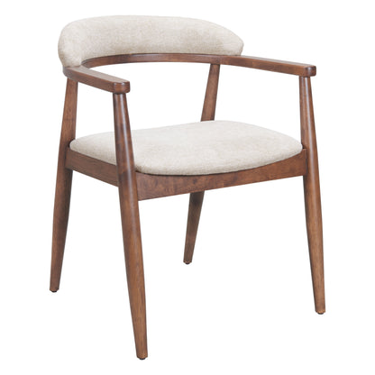 Goka Beige & Walnut Dining Chair