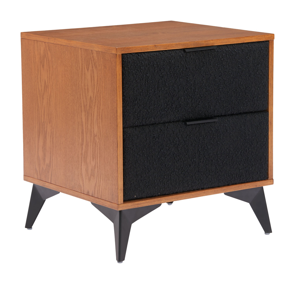 Zarif Black & Walnut Nightstand