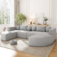 Boneless Boucle Modular Sectional Sofa 115” – Deep Seat Curved U-Shaped Foam Couch for 6