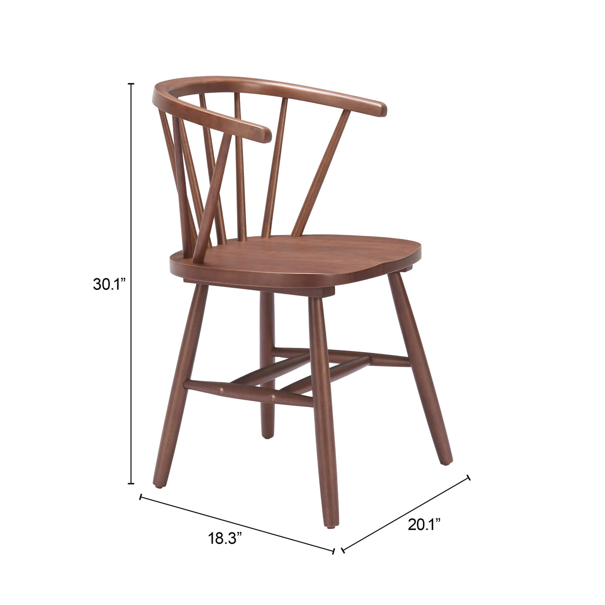 Stenger Dining Chair (Set of 2) in Walnut