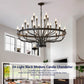 Daxton Black Iron 24-Light Chandelier 39.3 inch