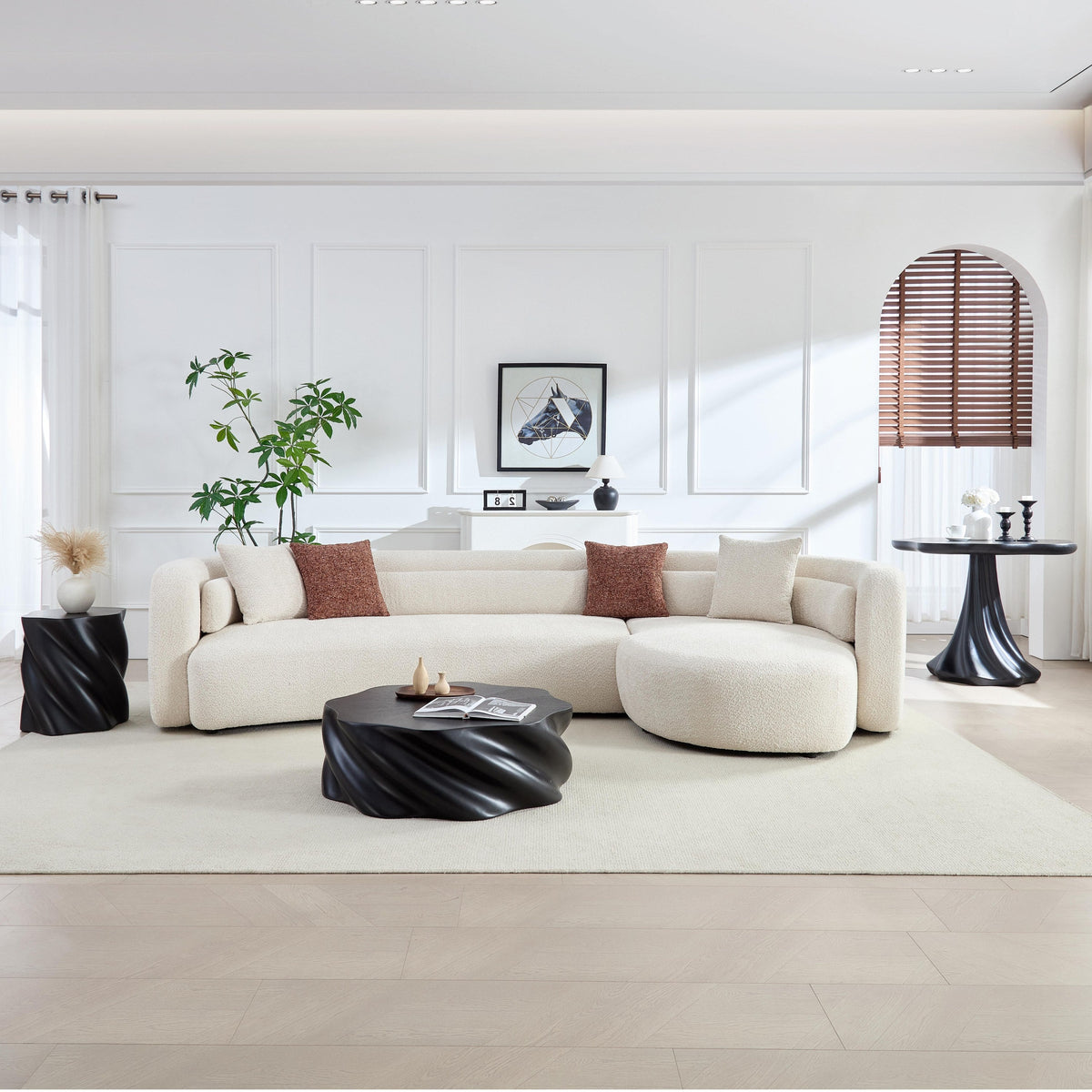 Odile Curved Boucle Sectional