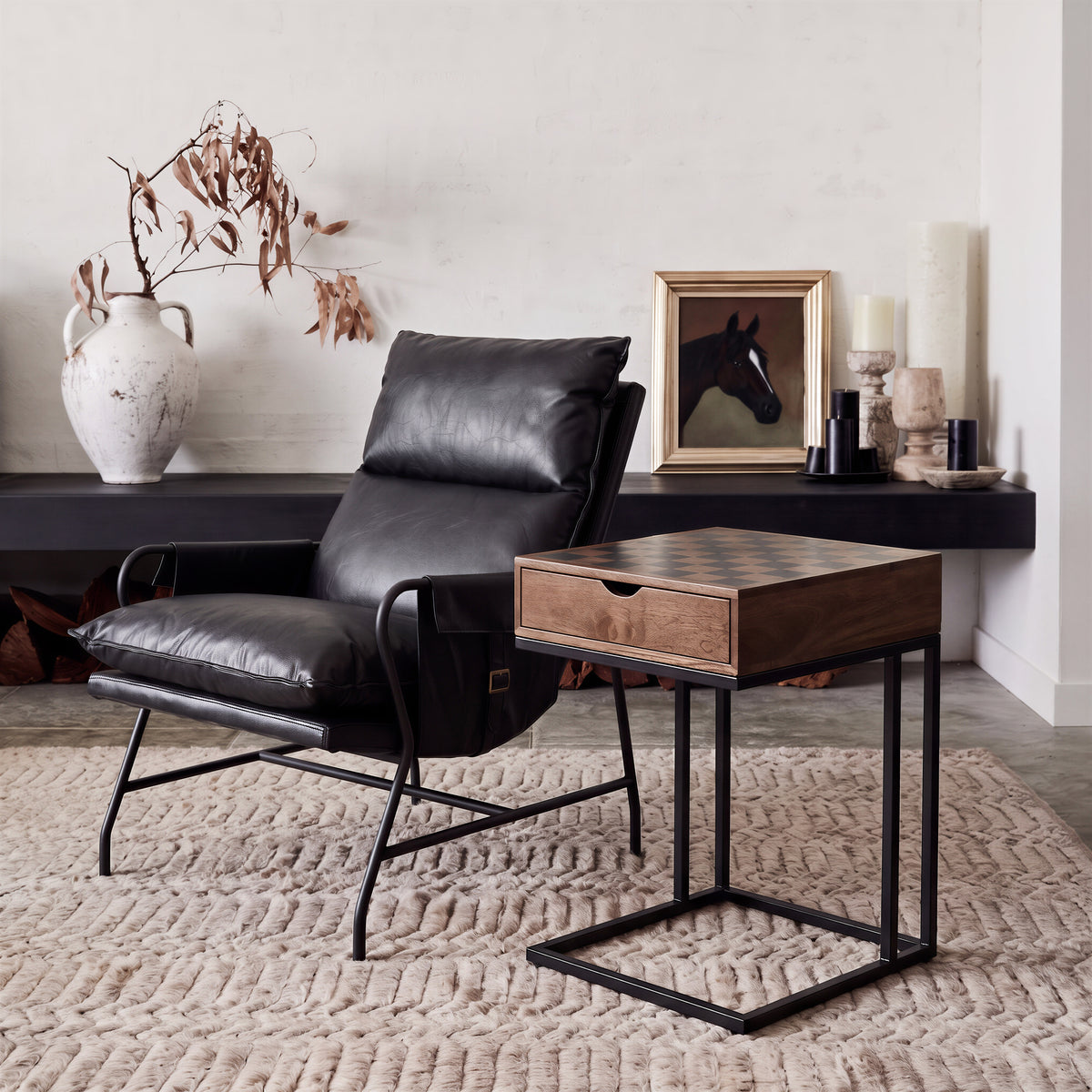 Halaus Black Accent Chair
