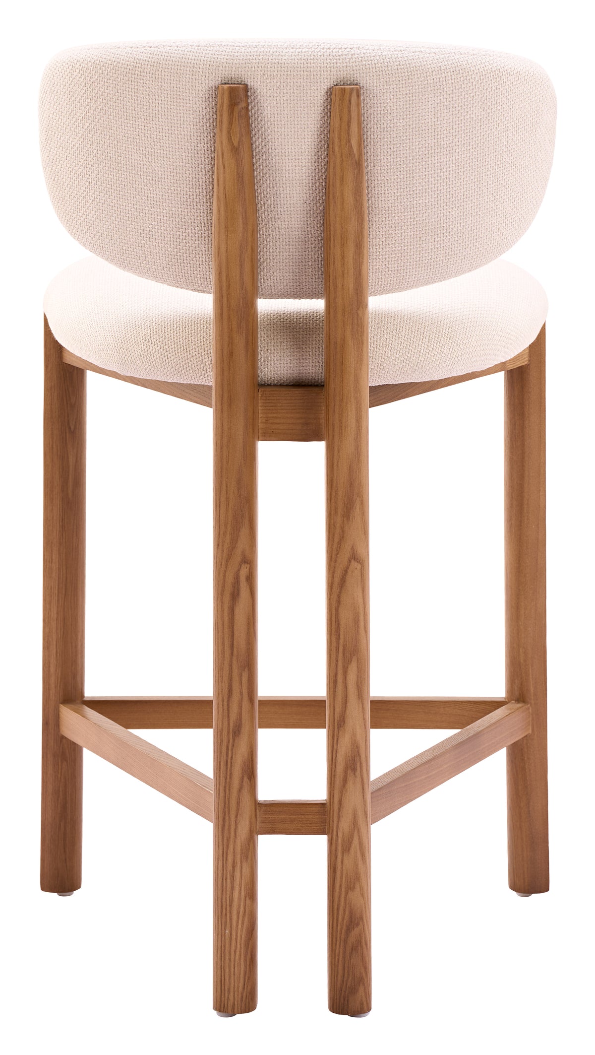 Rosetta Beige & Walnut Counter Stool (Set of 2)