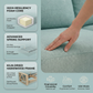 Damon L-Shaped Sectional Sofa – 120" Chaise Sectional in Fabric & Velvet - Leslie Robins Egg - Fabric (6)