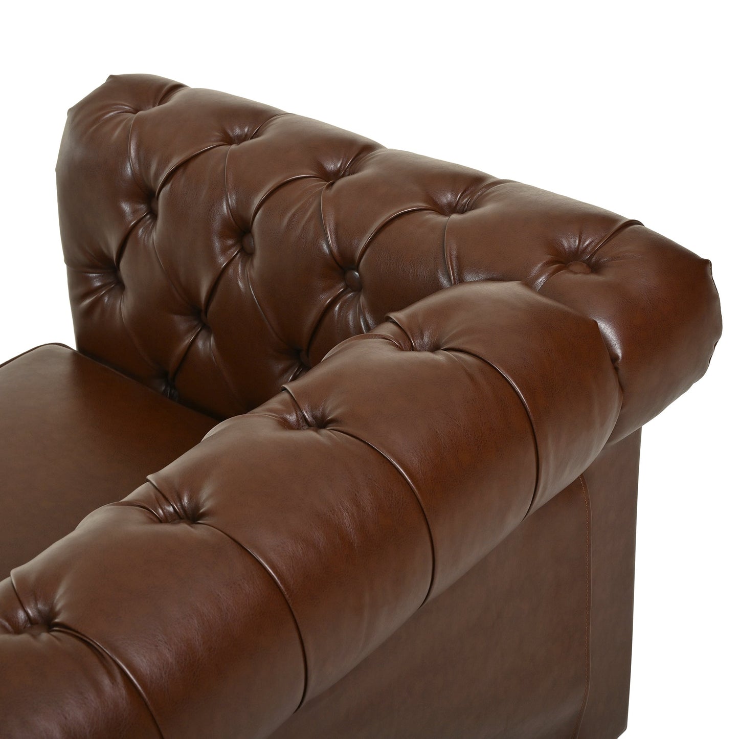 Calder Faux Leather Sectional – 85" L-Shaped 4-Seater with Storage Ottoman (2 Colors)
