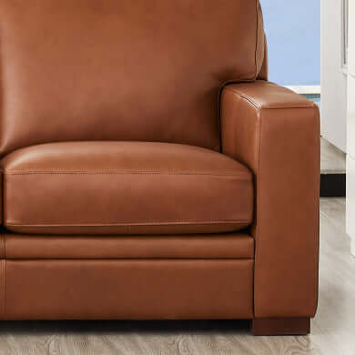 Dillon MCM Leather Chaise Corner Sectional 136"