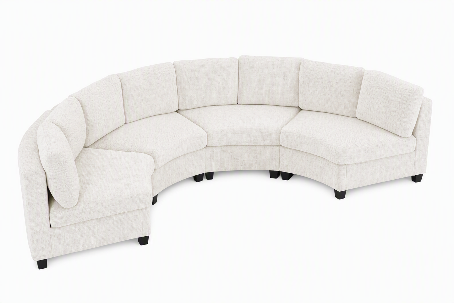 Rosalind Chenille Curved Modular Sectional – 4-Seat Sofa - Beige (11)