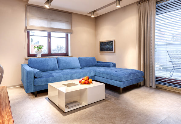 Anderson Denim Blue Upholstered Sectional Sofa – 105