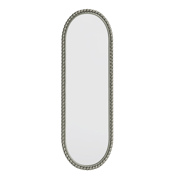 Iron Art Oval Retro Mirror, Antique Silver Finish, Wall Hanging Mirror for Entrances