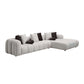 White sectional sofa w/ 8 pillows offers oversized comfort and modern elegance, perfect for any living room.