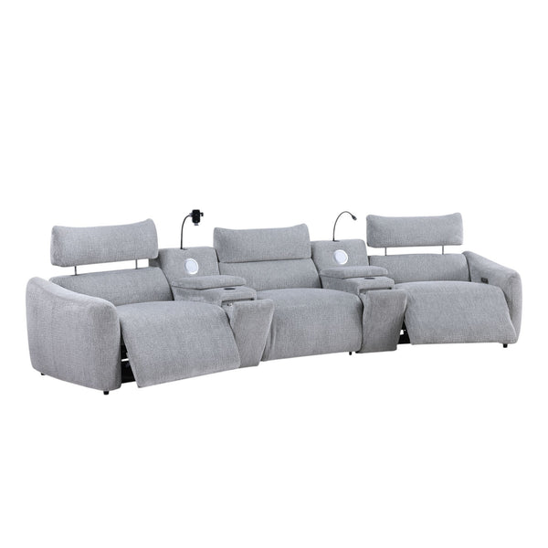 Fullar Light Gray Chenille Modular Sofa – 156