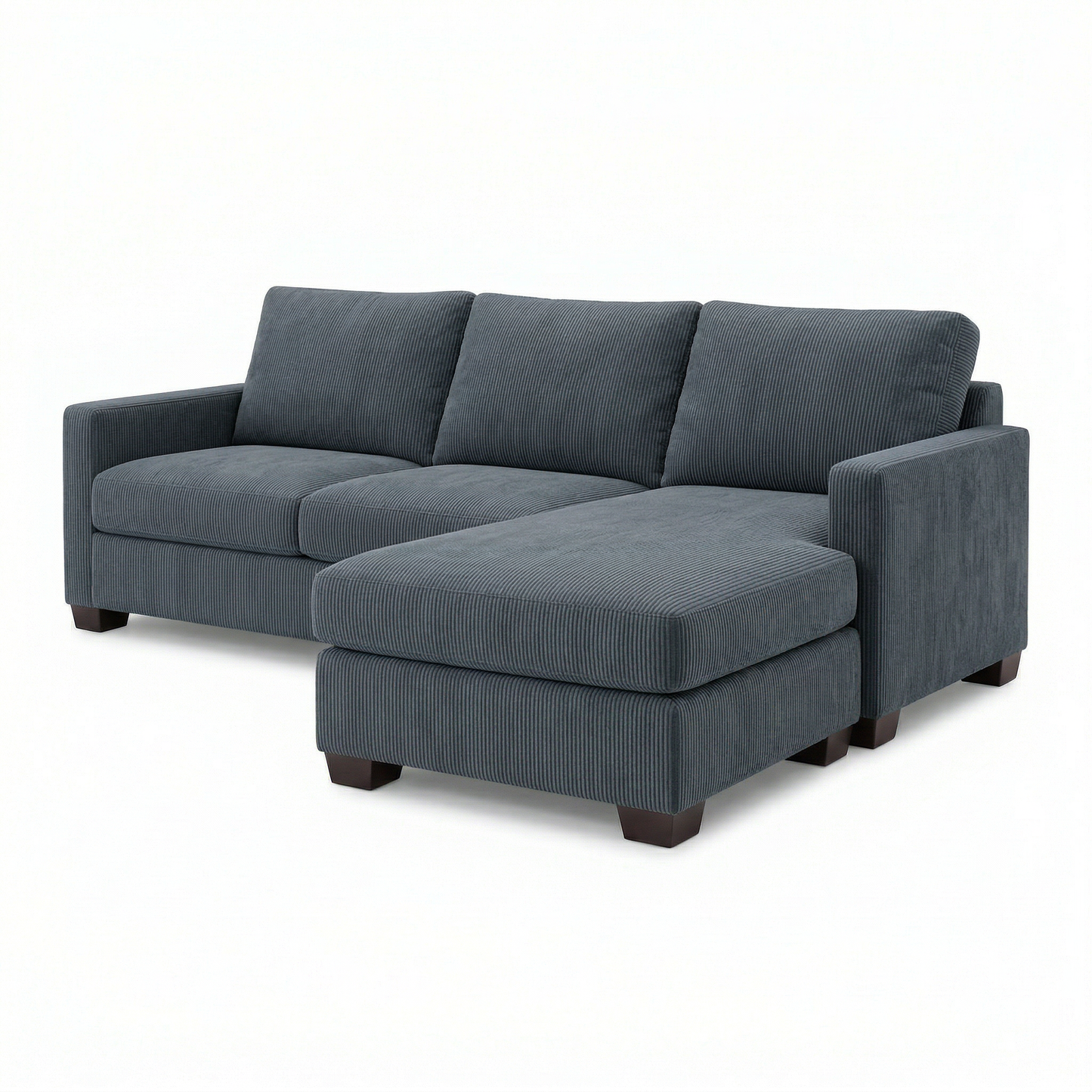 Damon L-Shaped Sectional Sofa – 120" Chaise Sectional in Fabric & Velvet - Leslie Peacock - Fabric (10)