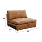 Brighton Top Grain Leather Low Profile Modular Sofa dimensions, showcasing a modern design and luxury comfort.