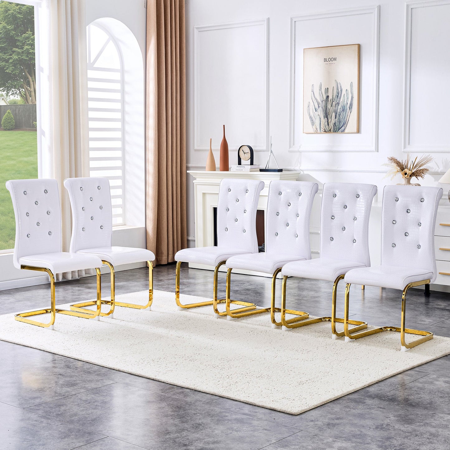 Kinsey White, Gold Legs, Set of 4