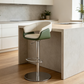 Denby bar stool in green and white faux leather