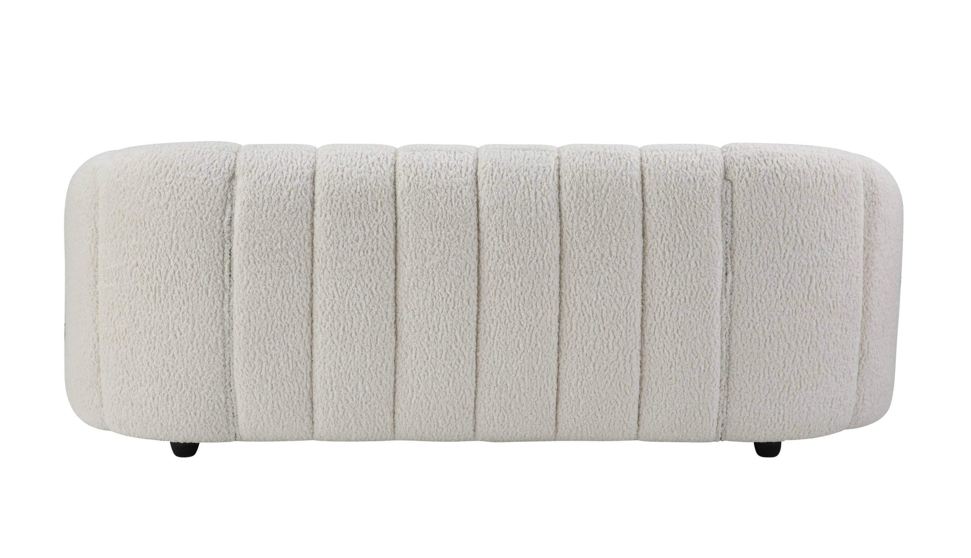 White teddy sherpa sofa with plush textured upholstery and modern design, perfect for cozy living room spaces.