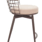 Saku Beige & Brown Swivel Counter Stool