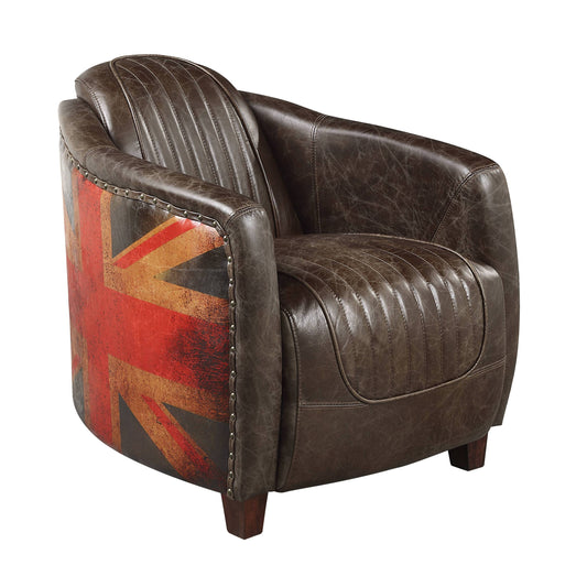 Brancaster Dark Brown Leather Chair – 36" Chair