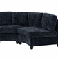 Sorrel Curved Modular Sectional Sofa – Chenille, 4 Colors - Black (8)