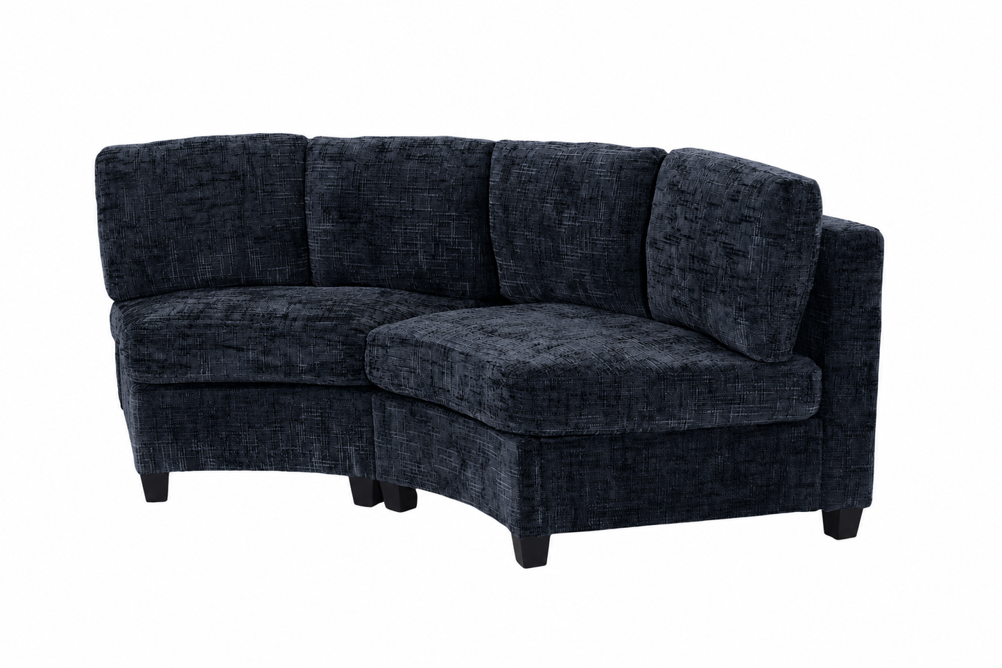 Sorrel Curved Modular Sectional Sofa – Chenille, 4 Colors - Black (8)