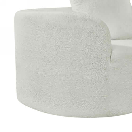 Modern Low Profile Modular Curved Foam Sofa 116' in soft white, showcasing its unique curved design and plush texture.