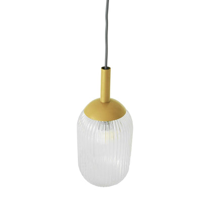 Gemma Gold and Clear Glass Pendant Light – 5.9" Mid-Century Hanging Lamp