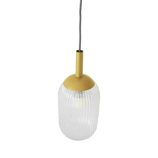 Gemma Gold and Clear Glass Pendant Light