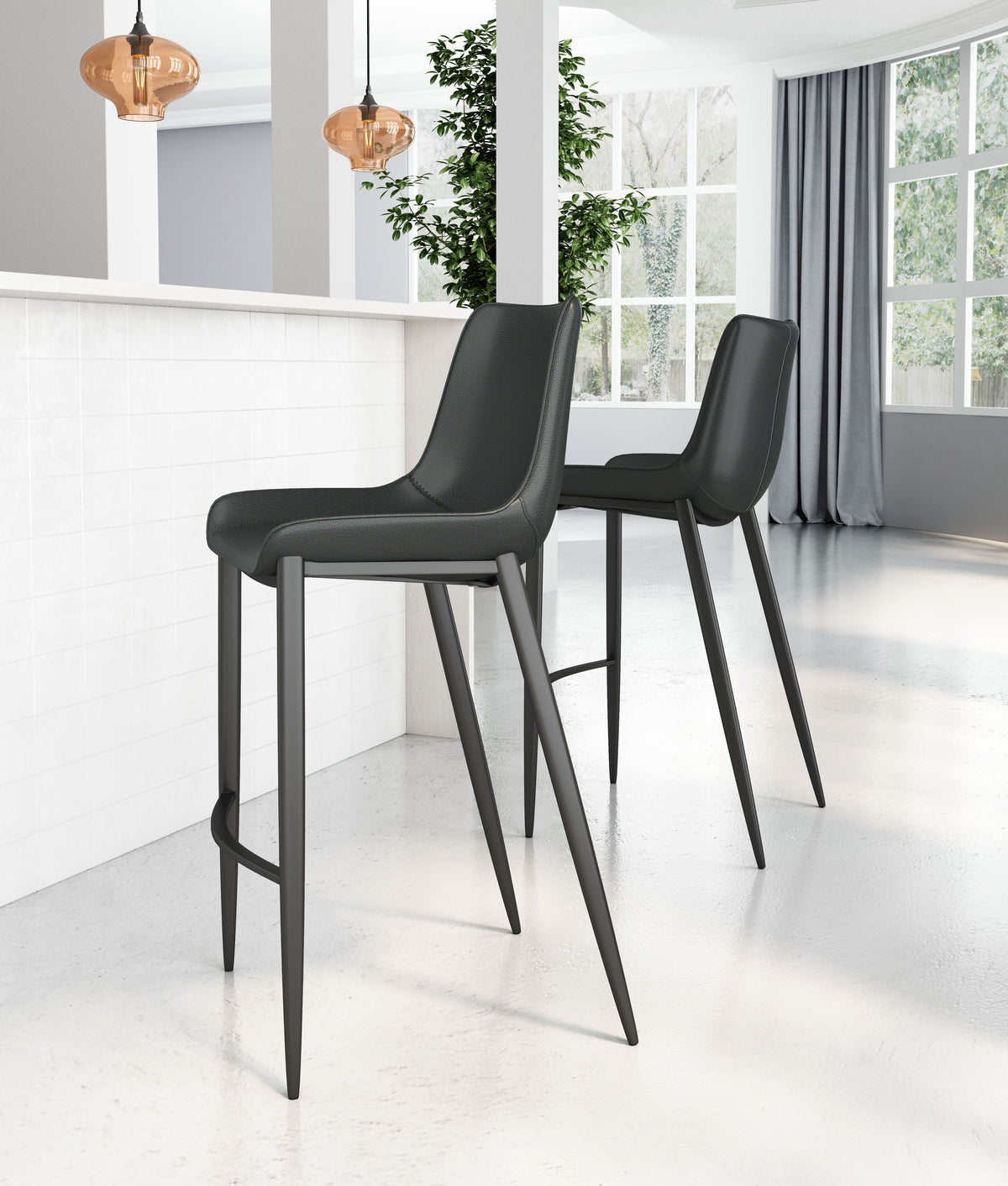 Magnus Barstool (Set of 2) in Black