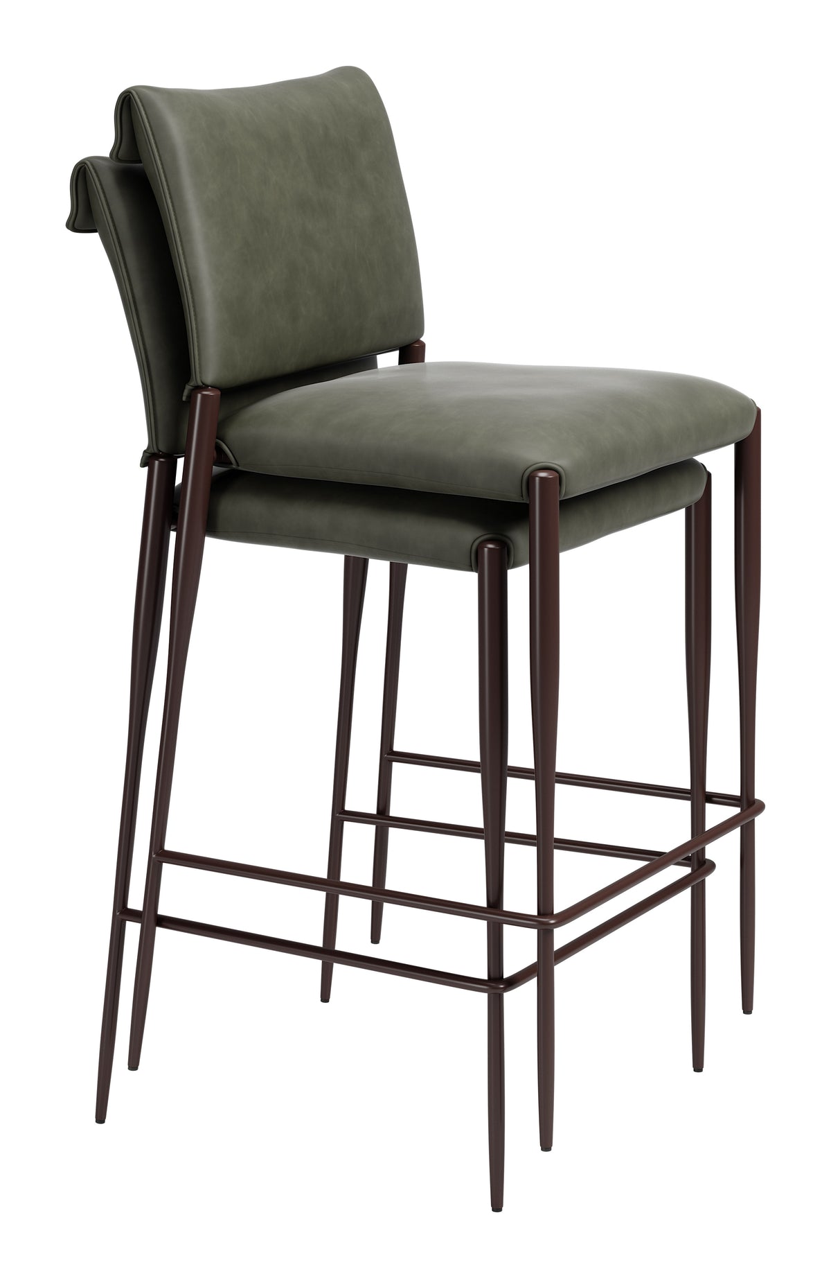 Freesia Barstool (Set of 2) in Olive Green