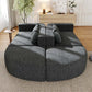 Boneless Boucle Modular Sectional Sofa 115” – Deep Seat Curved U-Shaped Foam Couch for 6